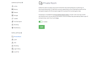 Private Room in the Control Panel