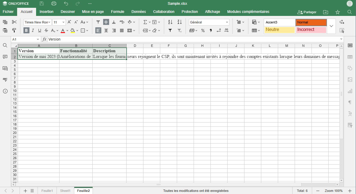 renvoi du texte à la ligne dans excel étape 1