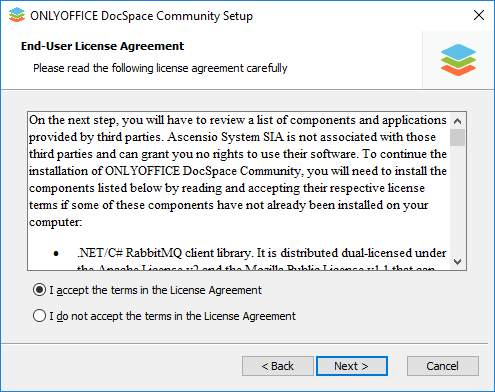 How to deploy ONLYOFFICE DocSpace Community for Windows on a local server? Step 2