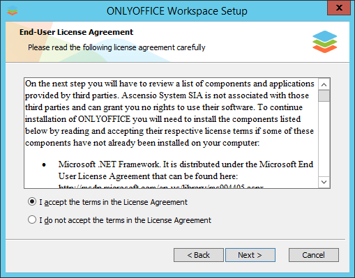 How to deploy ONLYOFFICE Workspace for Windows on a local server? Step 2