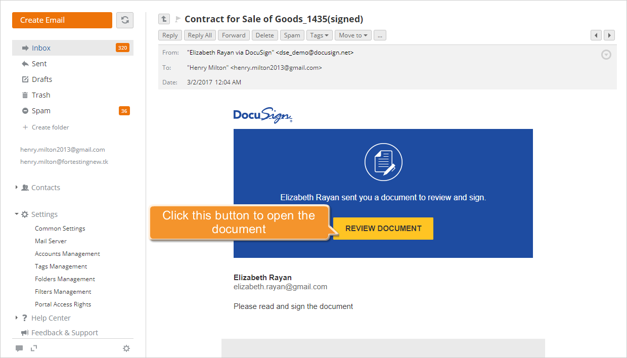How to send documents for signature? Step 3