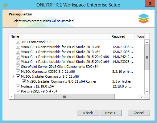 How to deploy ONLYOFFICE Workspace Enterprise for Windows on a local server? Step 2