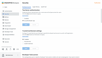 Using two-factor authentication in DocSpace