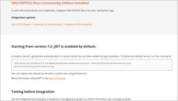 ONLYOFFICE Docs start page