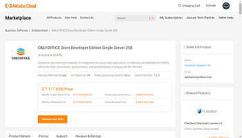 Choisir l'image ONLYOFFICE Alibaba Cloud nécessaire