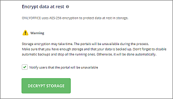 Decrypt storage