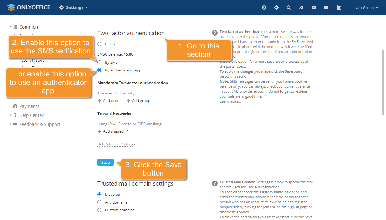 How to use two-factor authentication on portals?