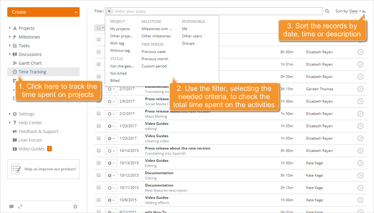 How to track the work time efficiently? Step 2