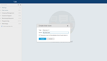 How to create a chat room using Talk? Step 2