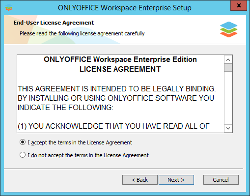 How to deploy ONLYOFFICE Workspace Enterprise for Windows on a local server? Step 3
