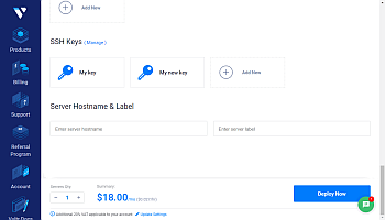 Create your instance in Vultr