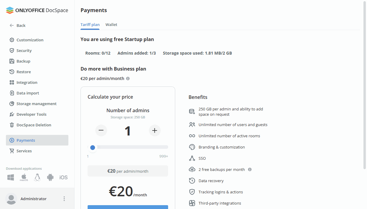 Creating ONLYOFFICE DocSpace in a cloud? Step 3