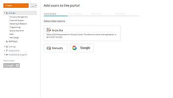 How to add users using the contact information from a mail client address book? Step 3