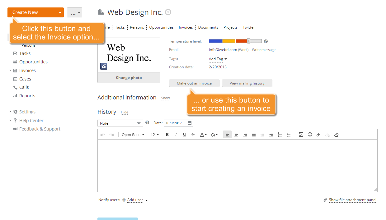 How to create invoices for your clients? Step 3