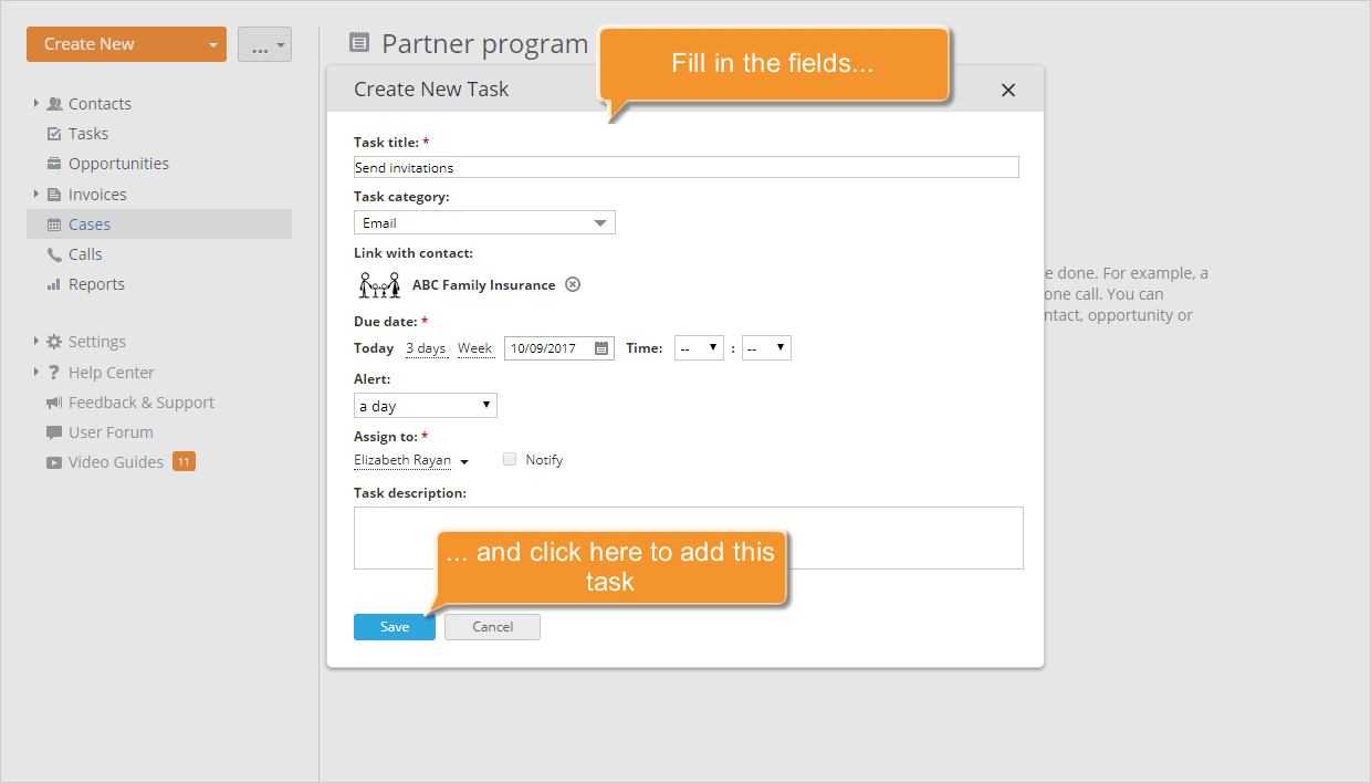 How to organize and track a common event? Step 3