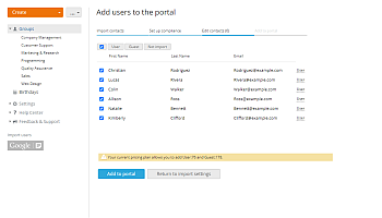 How to add users using the contact information from a mail client address book? Step 4