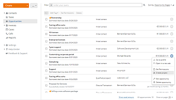 How to link an opportunity with a project? Step 3