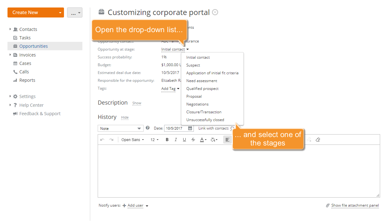 How to track your potential sales? Step 3
