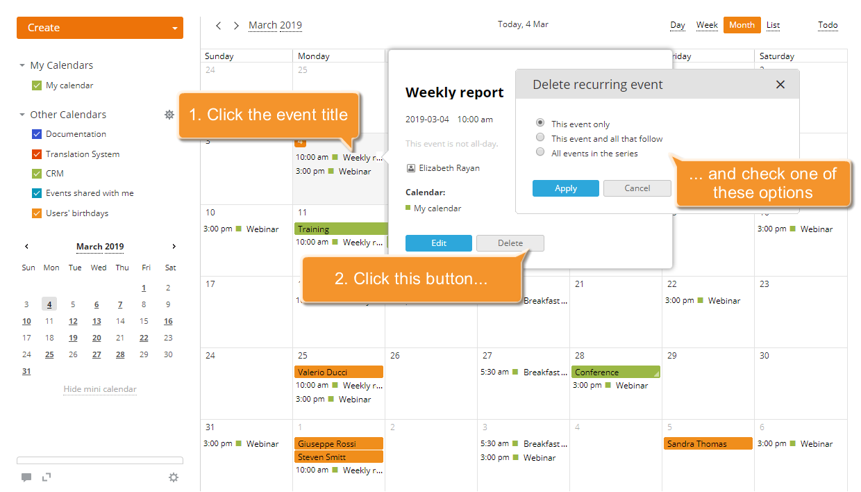 How to add a recurring event? Step 4