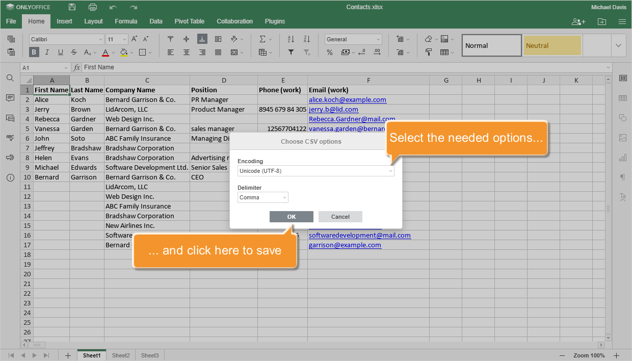 How to create a CSV file? Step 4