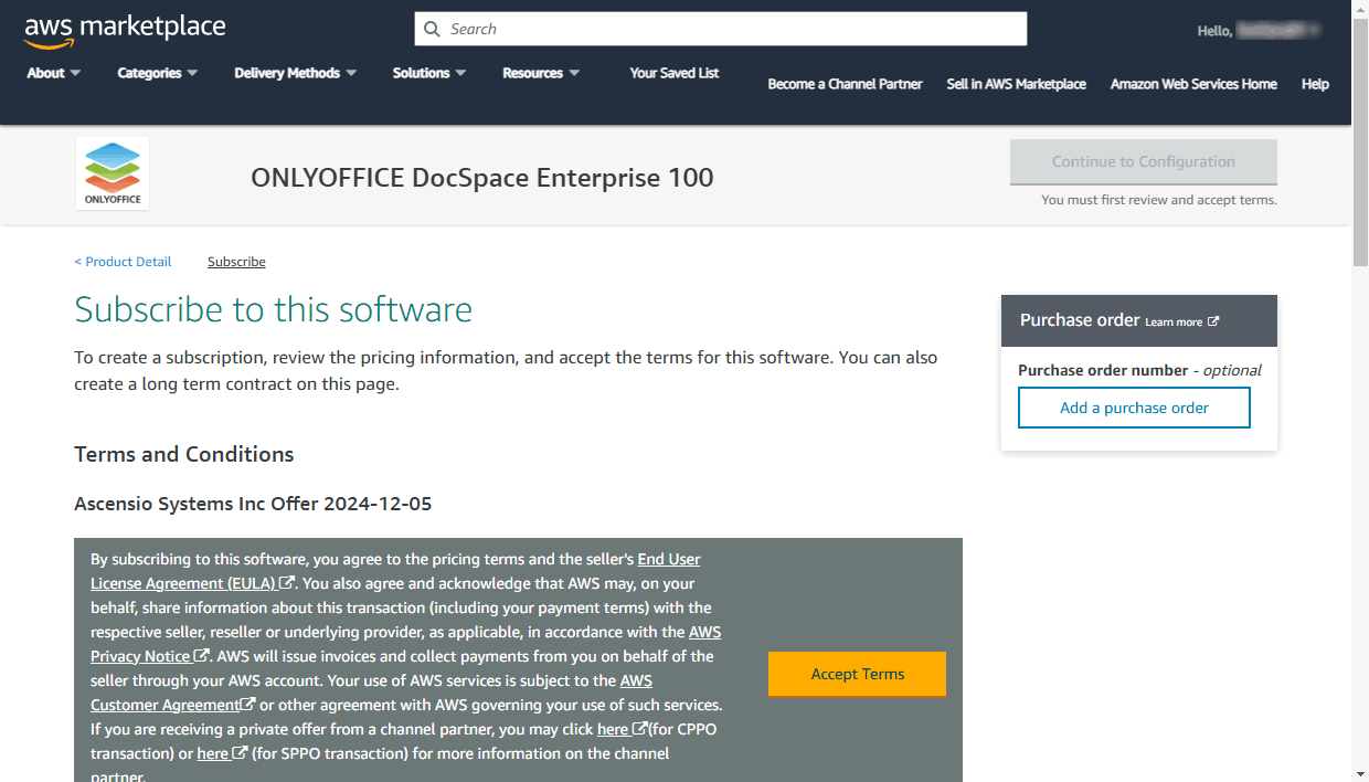 Abonnement à ONLYOFFICE AMI