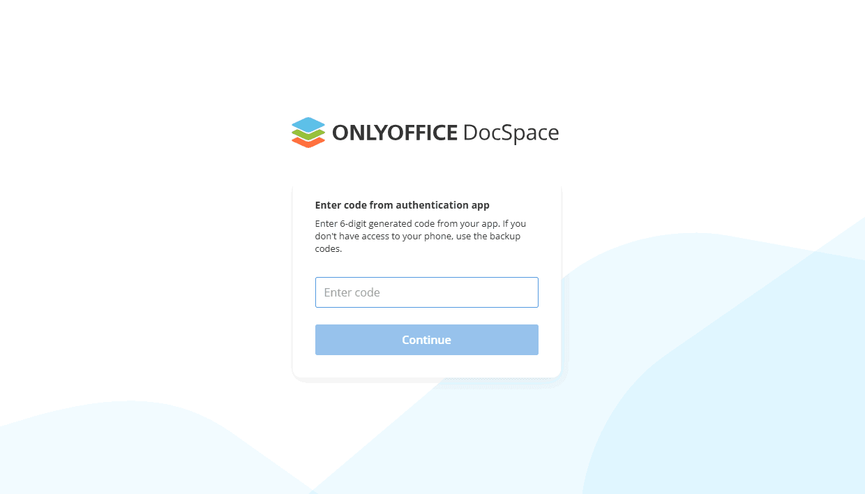 Using two-factor authentication in DocSpace