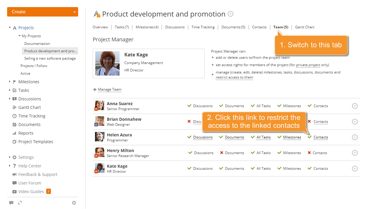 How to link your project with a CRM contact? Step 4