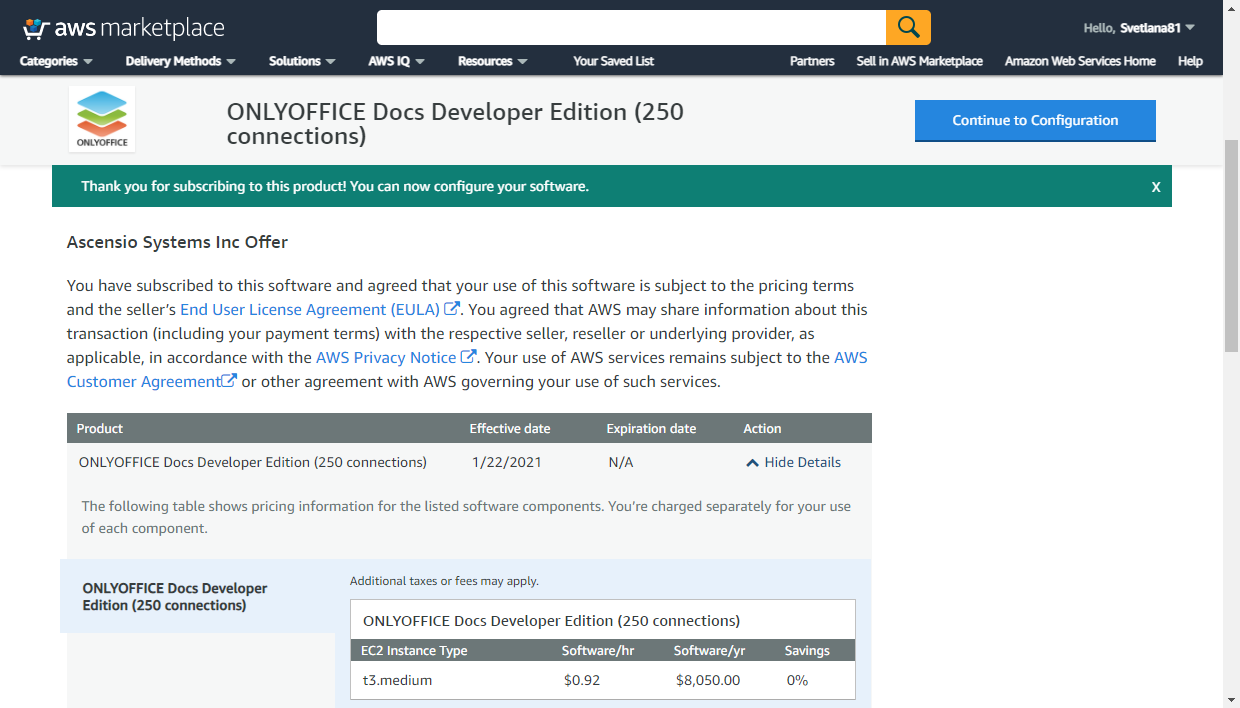 Abonnement à ONLYOFFICE AMI