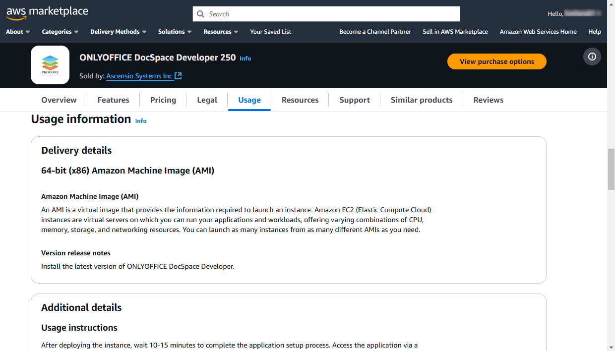 Subscribe for ONLYOFFICE AMI