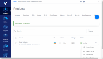 Create your instance in Vultr
