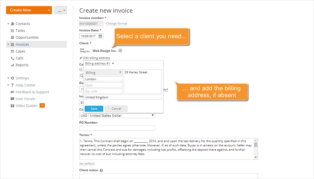How to create invoices for your clients? Step 4