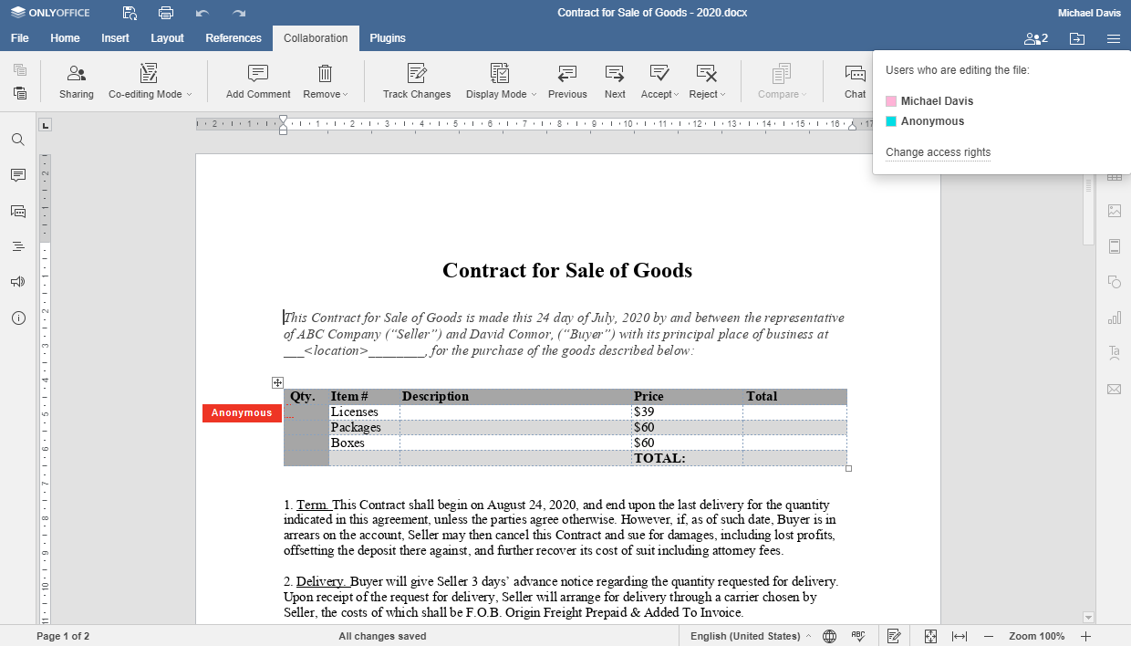 How to co-edit the document online? Step 4