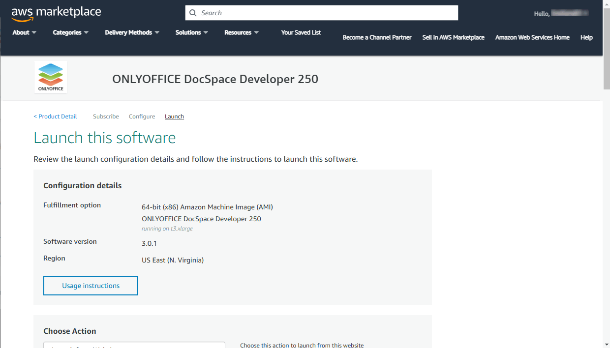 Launch your ONLYOFFICE instance