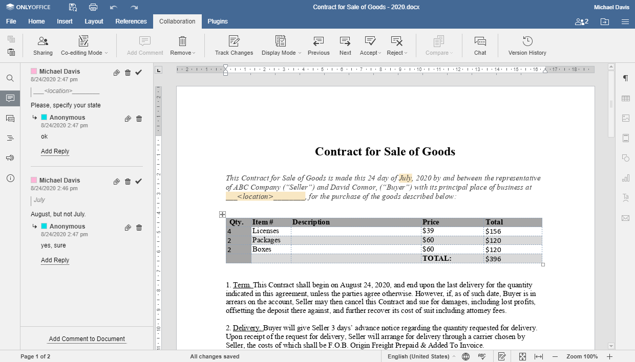 How to co-edit the document online? Step 5