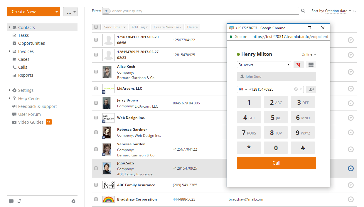 How to call your customers directly from your CRM? Step 5