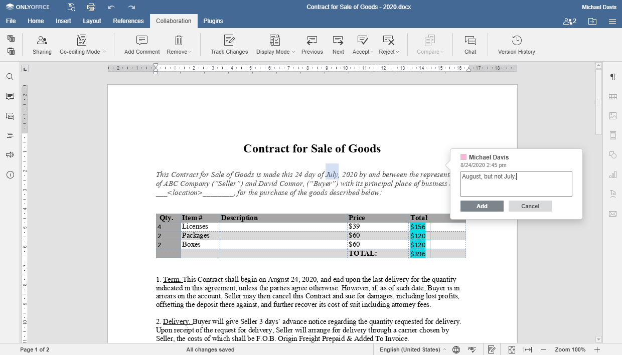How to co-edit the document online? Step 5