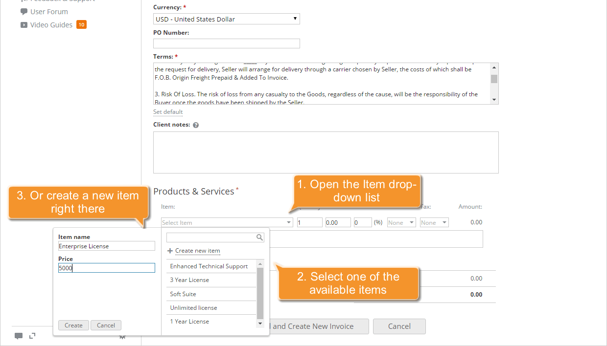 How to create invoices for your clients? Step 6