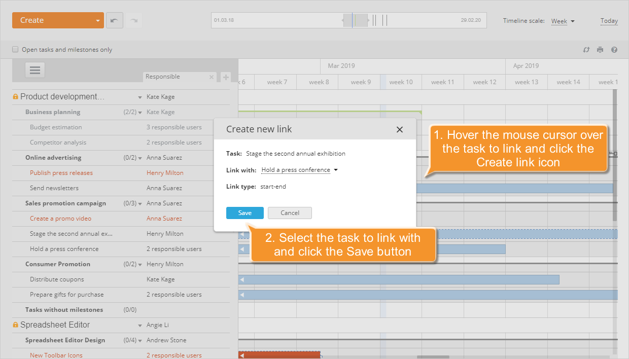 How to manage your project using the Gantt chart? Step 6