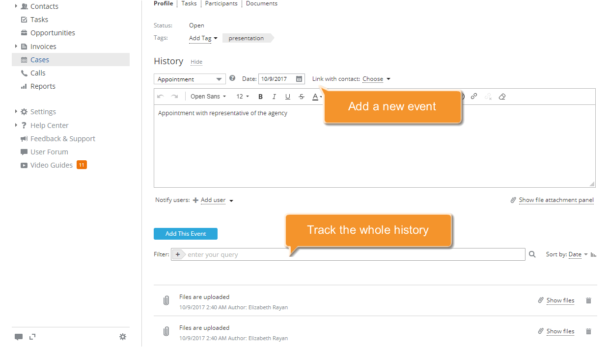 How to organize and track a common event? Step 6