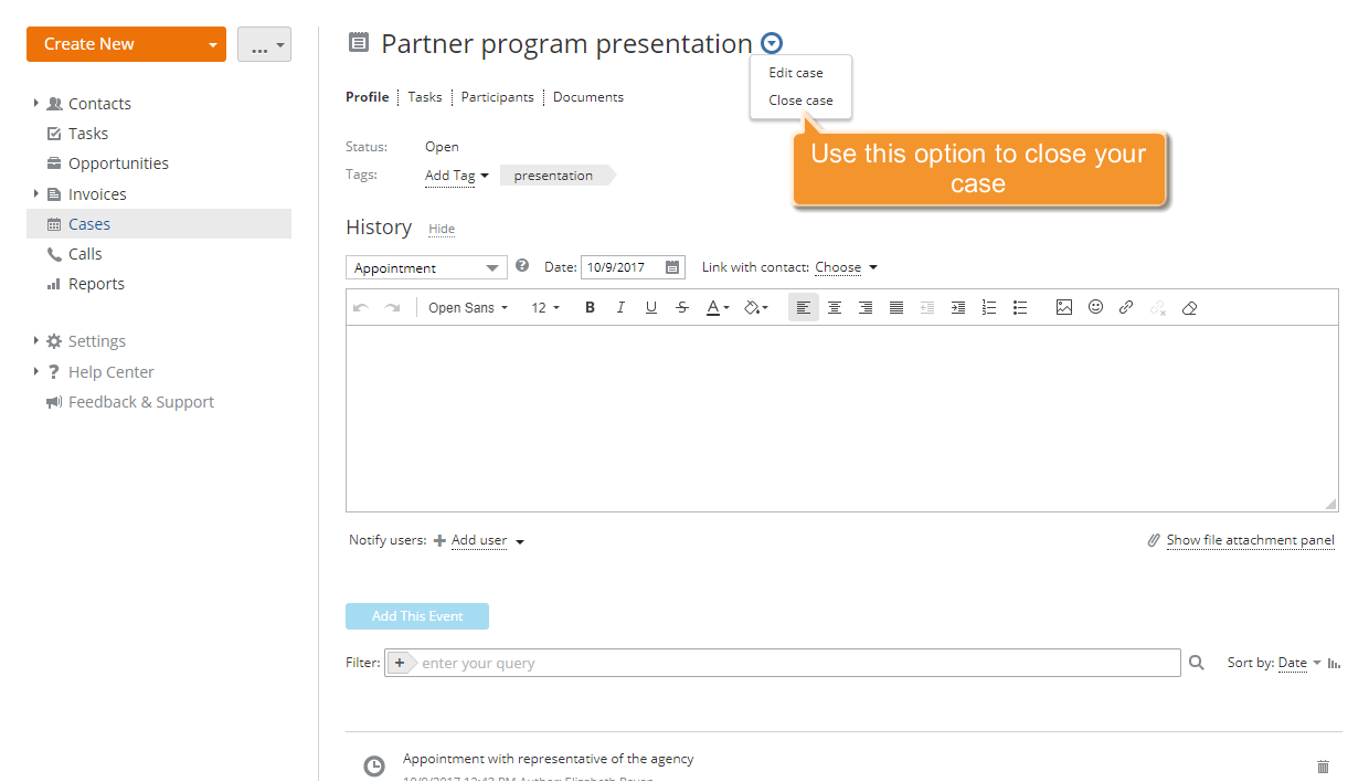 How to organize and track a common event? Step 7