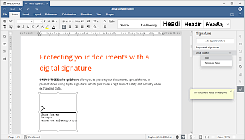 Requested signatures