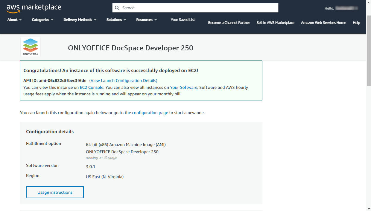 Launch your ONLYOFFICE instance