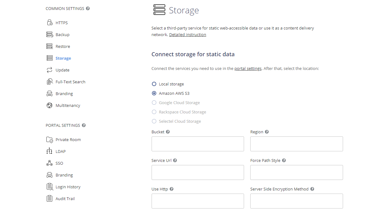 Storage page