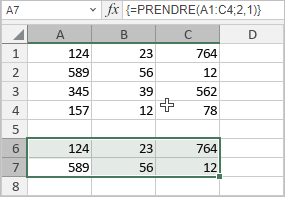 Fonction PRENDRE
