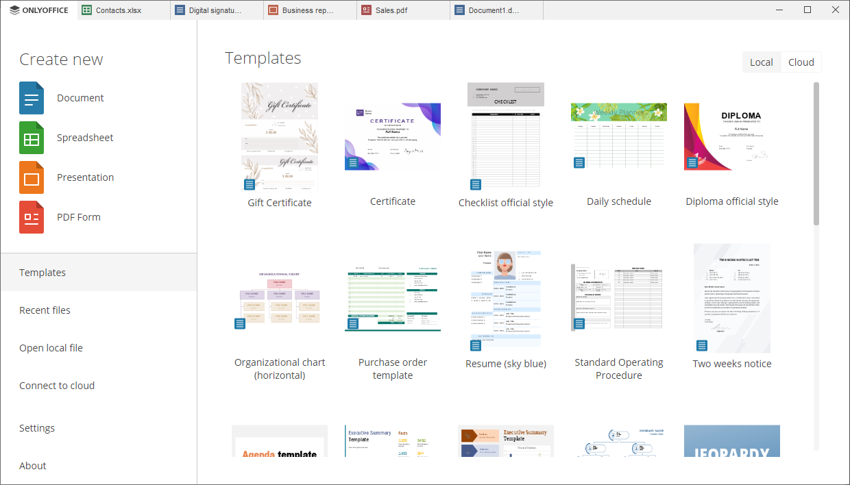 Créer des documents