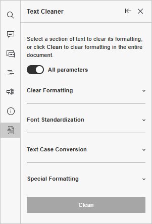 Text Cleaner panel