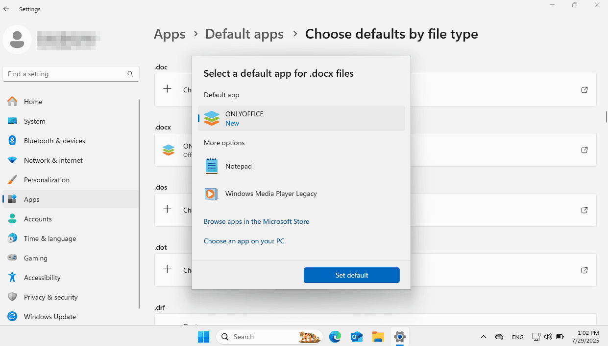 Choose an app