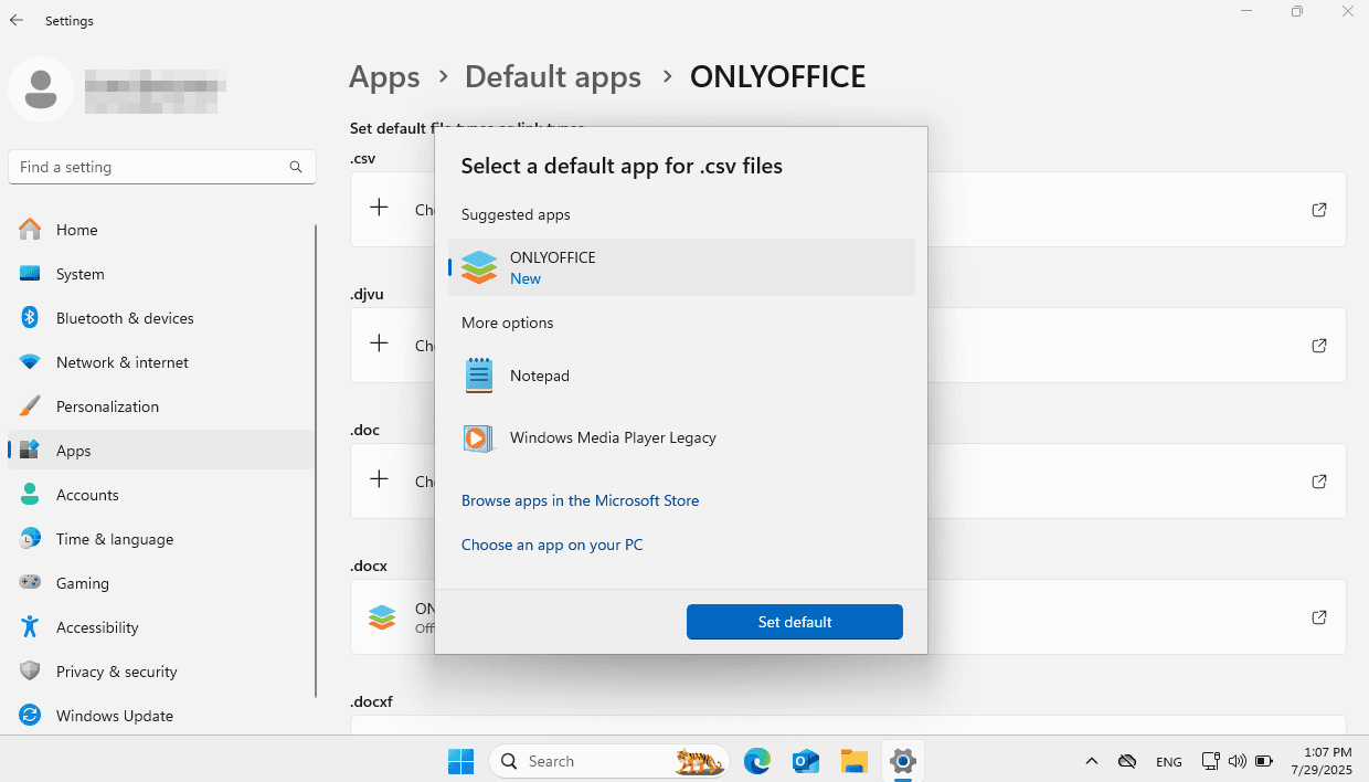Choose an app