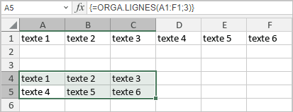 Fonction ORGA.LIGNES